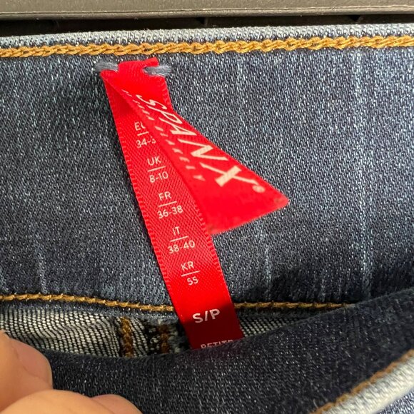 Spanx‎ Women's Pull On Skinny Jeans Size S Midrise Crop Ankle Distressed Raw Hem - Picture 6 of 9